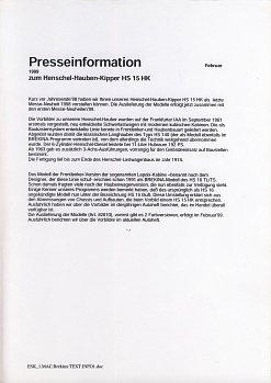Presseinformation Februar 1999 Henschel-Hauben-Kipper