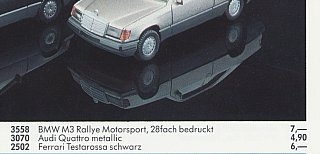 Neuheiten November 1987 mit Preisen Detail