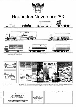 Neuheiten November ’83 ohne Preis