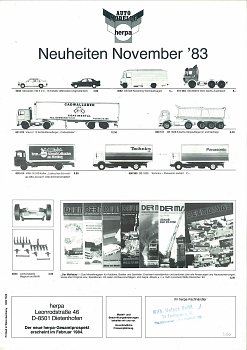 Neuheiten November ’83 mit Preis