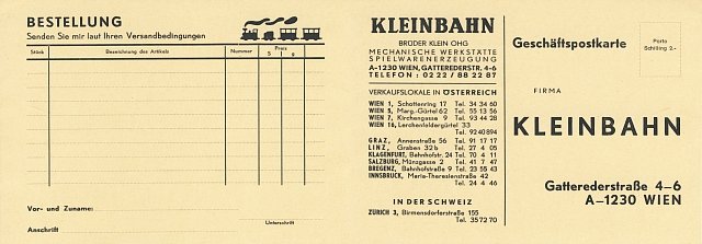 Bestellkarte 1973 2