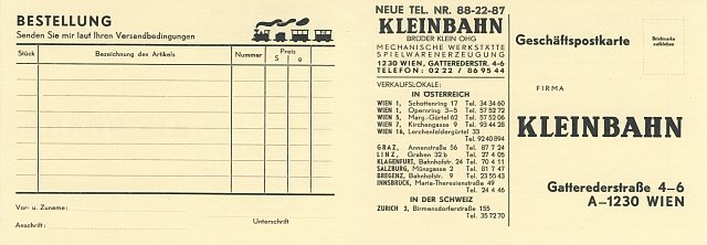 Bestellkarte 1973 1