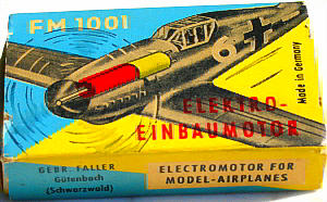 Elektro-Einbaumotor, Schachtel mit Me 109