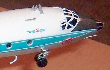 TU-134 gebautes Modell Detail Cockpit