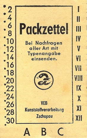 IL-62 Packzettel