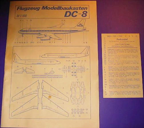DC-8 1. Seite Bauanleitung und Packzettel