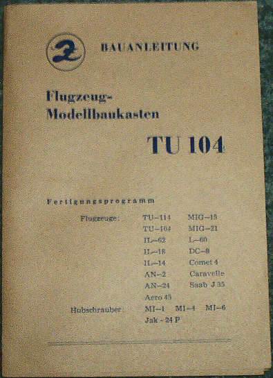 TU-104 Bauanleitung Titelseite