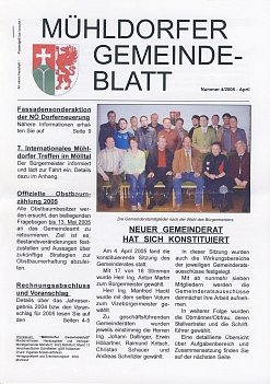 Mühldorfer Gemeindeblatt Nr. 04/2005 April