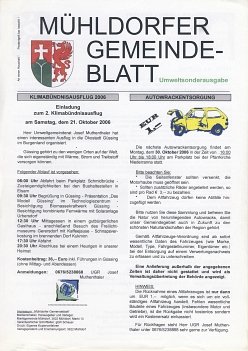 Mühldorfer Gemeindeblatt Umweltsonderausgabe 10/2006 Oktober