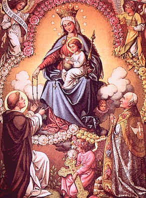 Rosenkranzkönigin mit dem heiligen Dominikus